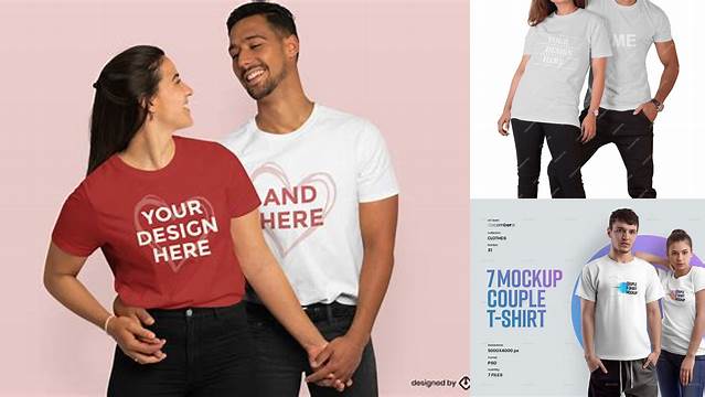 9434+ Couple Tshirt Mockup Customizable Design Files