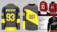 9438+ Hockey Jersey Mockup Professional PSD Template