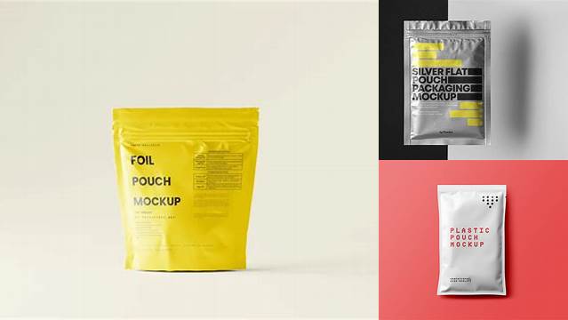 9444+ Transparent Foil Pouch Packaging Mockup Free Download Mockup PSD