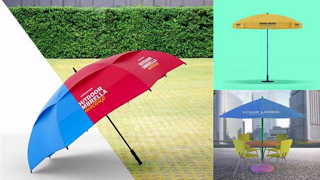 9450+ Outdoor Umbrella Mockup Free Include TIFF