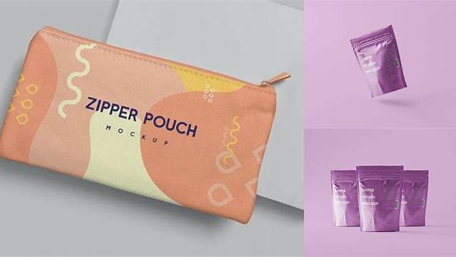 9454+ Zipper Pouch Canvas Pouch Mockup Free Smart PNG Image