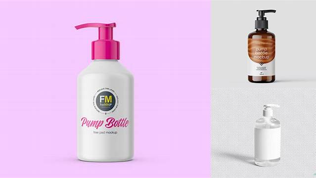 9496+ Pump Bottle Mockup Free Easy Editable