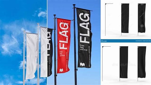 9502+ Telescopic Flag Mockup PSD Download