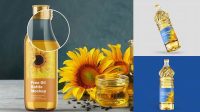 9515+ Sunflower Oil Bottle Mockup Free High-Resolution PSD Download