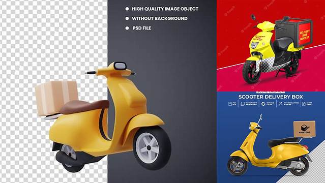 9516+ Delivery Bike Mockup Smart Object PSD