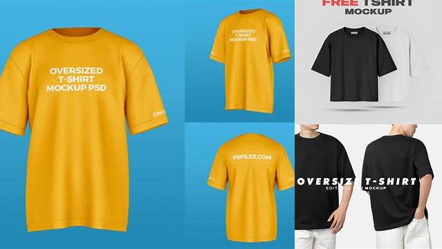 9534+ Oversized T-shirt Mockup Psd Free For Free Download