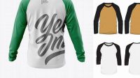 9551+ Raglan Long Sleeve Mockup Free Smart PNG Image