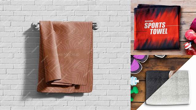 9577+ Gym Towel Mockup Download Free PSD