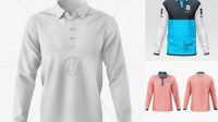 9582+ Long Sleeve Polo Mockup PSD Download