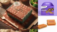 9591+ Mockup Paper Lunch Box PSD Download