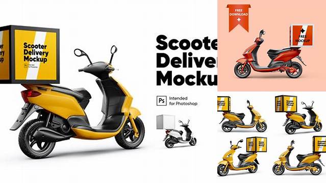 9632+ Scooter Delivery Mockup Free Include TIFF