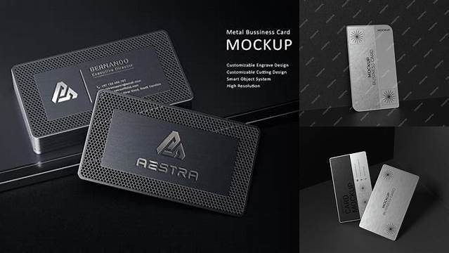 9637+ Metal Business Card Mockup Fully Editable PSD Template