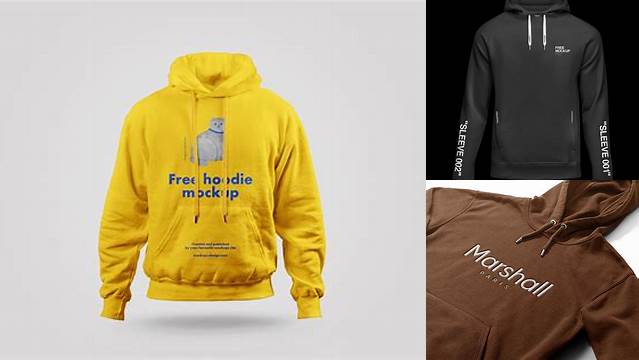 9639+ Embroidered Hoodie Mockup For Free Download