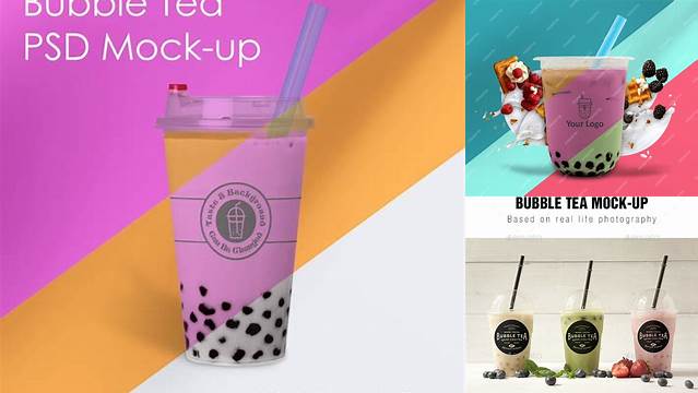 9641+ Boba Tea Mockup Free PSD File Download