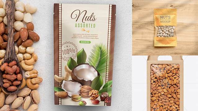 9649+ Nuts Packaging Mockup Free Professional Design PSD