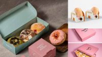 9658+ Donuts Box Mockup Smart Layer Mockup Free