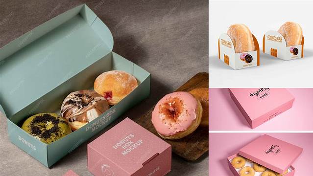 9658+ Donuts Box Mockup Smart Layer Mockup Free