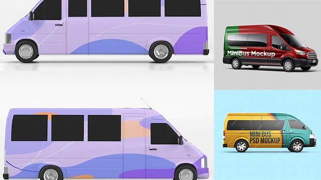 9683+ Minibus Mockup Psd Include TIFF