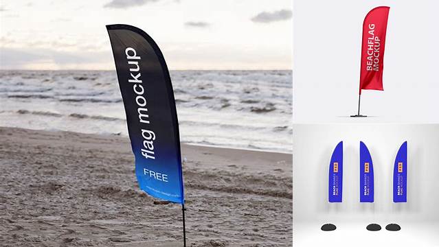 9695+ Beach Flag Mockup Free Graphic Design Resource