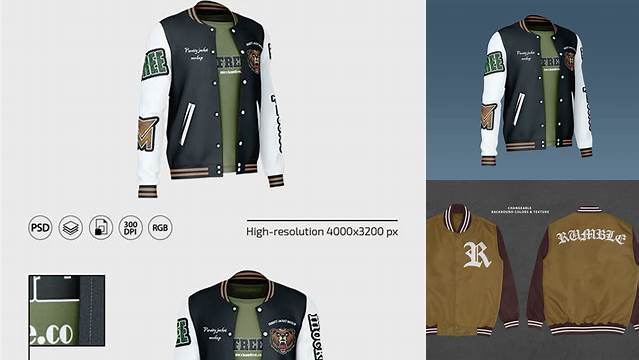 9706+ Varsity Jacket Mockup Download Free