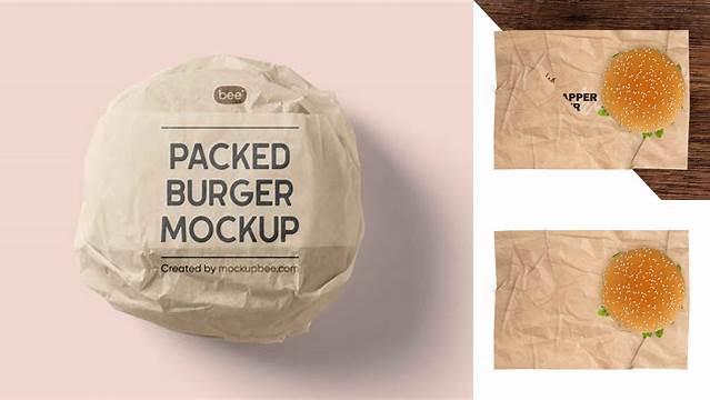 9708+ Burger Wrapper Mockup Free Include TIFF