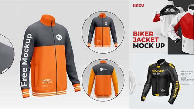 9716+ Motorcycle Jacket Mockup Free PSD