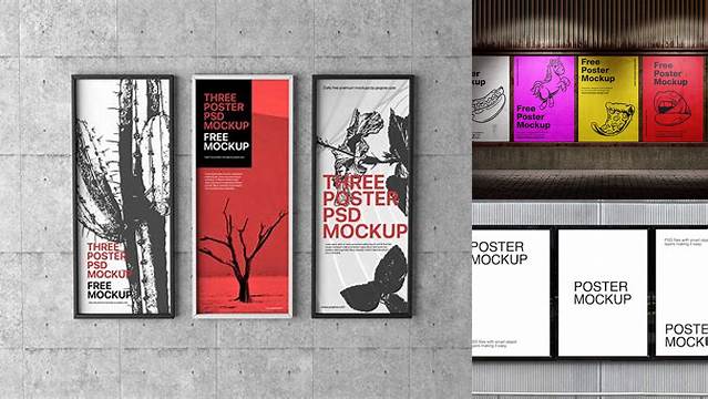 9757+ 3 Posters Mockup For Free Download