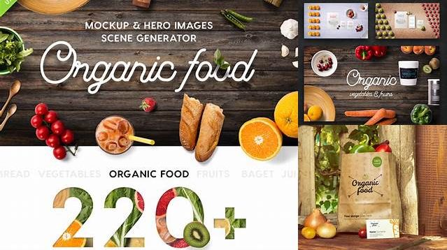 9782+ Organic Food Mockup & Hero Images Scene Generator Smart PNG Image