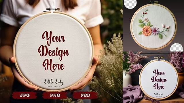 9788+ Embroidery Hoop Mockup Free PSD Free Download