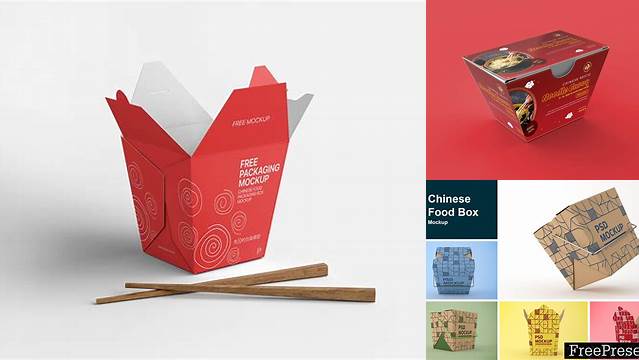 9812+ Chinese Food Box Mockup Smart PNG Image