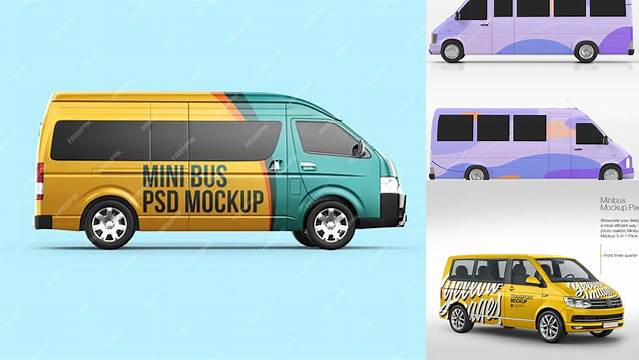 9826+ Minibus Mockup Psd Best for Showcase