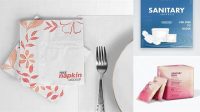 9829+ Sanitary Napkin Mockup Free Free PSD