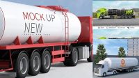 9849+ Gas Truck Mockup Layered Photoshop Template