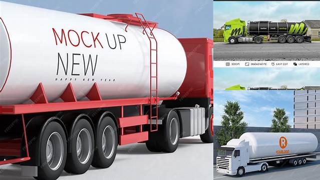 9849+ Gas Truck Mockup Layered Photoshop Template