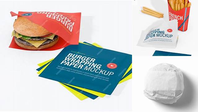 9854+ Burger Wrapping Paper Mockup Free PSD