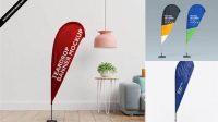 9857+ Teardrop Banner Mockup Easy Editable