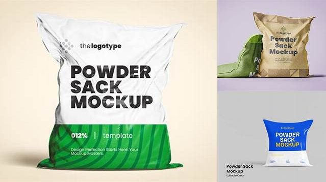 9862+ Powder Sack Mockup Easy Editable