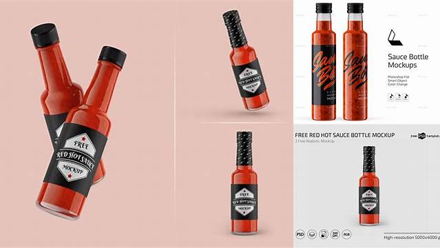 9896+ Hot Sauce Mockup Free Photoshop Freebie