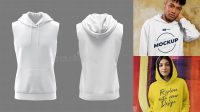 9907+ Sleeveless Hoodie Mockup Free Customizable PSD Templates