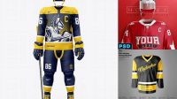 9915+ Ice Hockey Uniform Mockup Template Free PSD Free Download