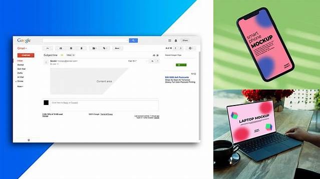 9930+ Email Inbox Mockup Smart Object PSD