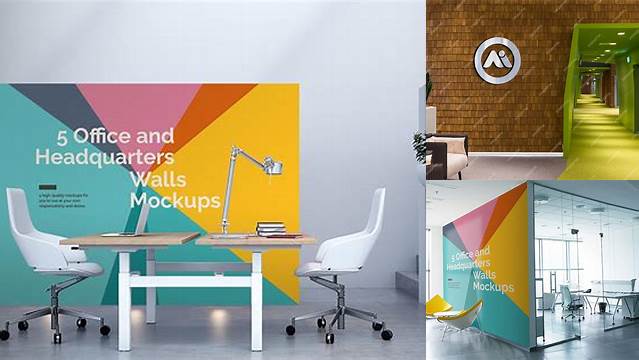 996+ Office Wall Mockup Smart PNG Image