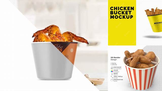 9966+ Chicken Bucket Mockup Stylish Free PSD