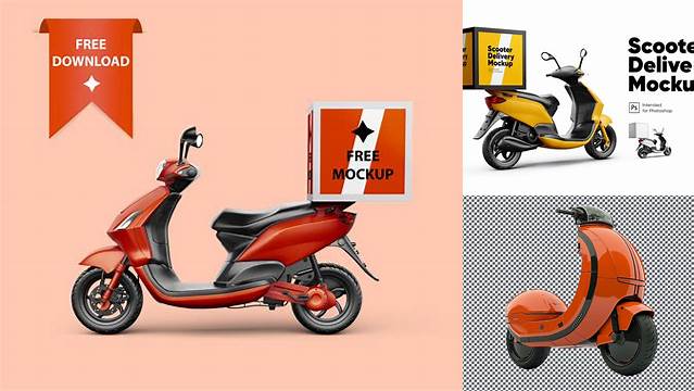 9980+ Scooter Delivery Mockup Free Download Free