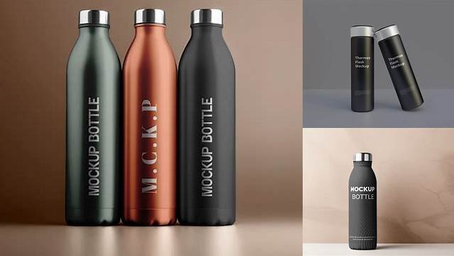 9985+ Thermos Mockup Free Premium PSD Freebie