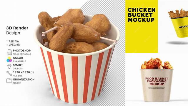 9992+ Chicken Bucket Mockup Premium Quality Freebie