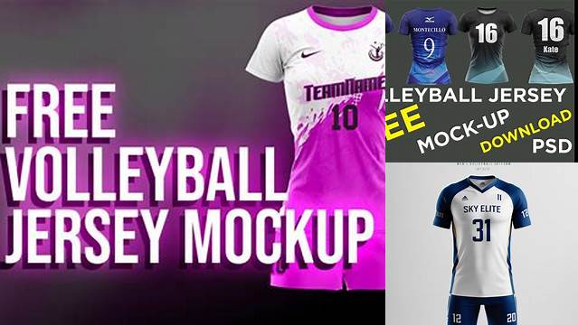 9992+ Volleyball Jersey Mockup Download Free